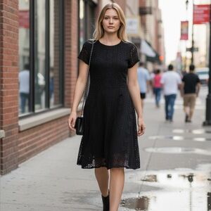 Forever 21 Black Lace Midi Dress